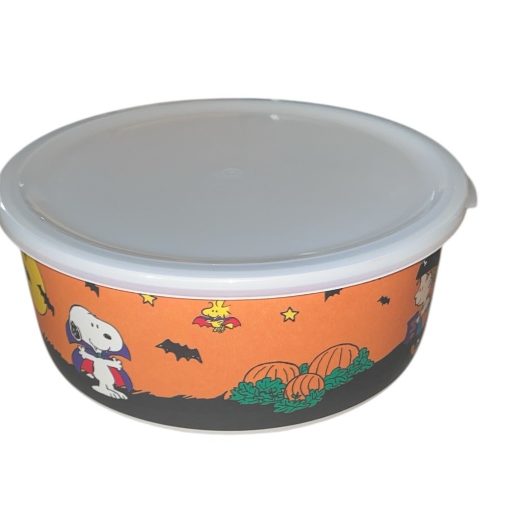 Peanuts Bamboo Large Round Storage Container - Picture 8 of 8